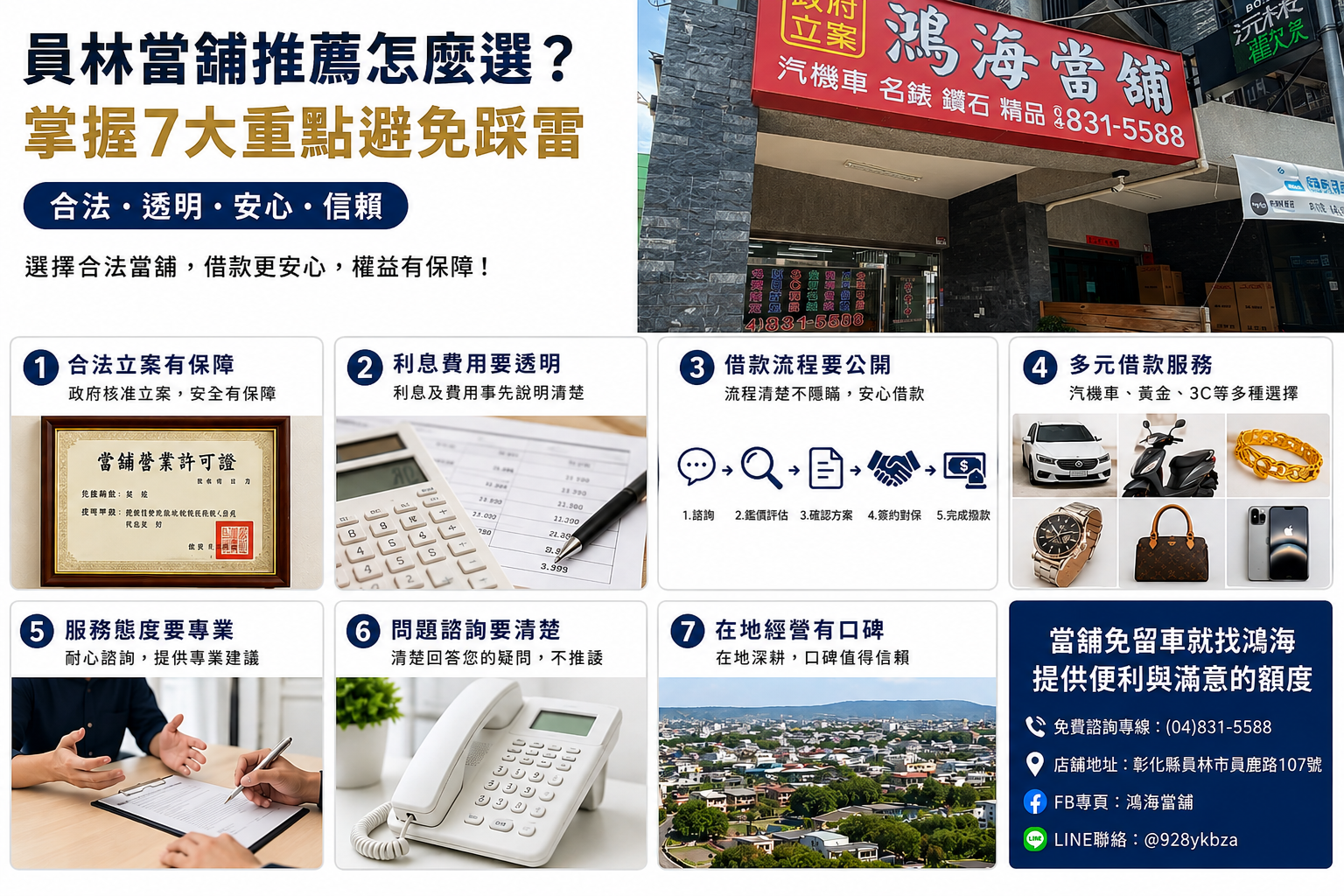 員林當舖推薦 鴻海當舖門市外觀